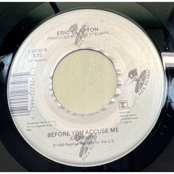 Eric Clapton Pretending / Before You Acuse Me 45 RPM Rock Duck Records - Picture 2 of 6